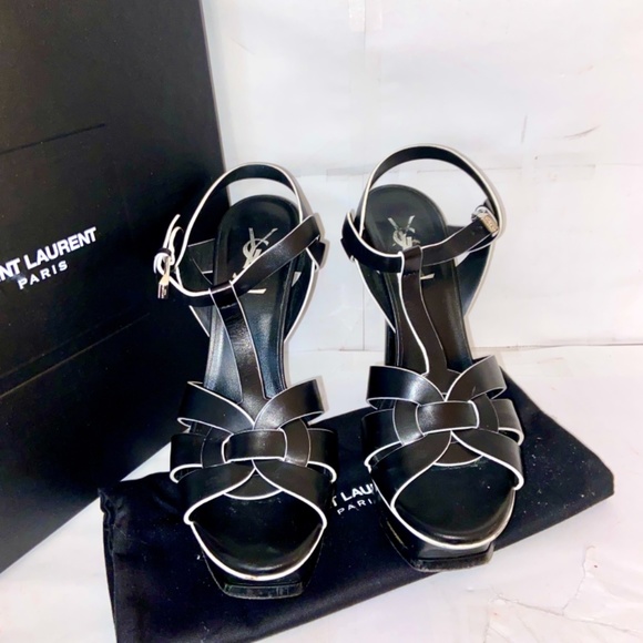 ❌SOLD❌Saint Laurent TRIBUTE 105* Black Platform Sandal - Picture 3 of 8